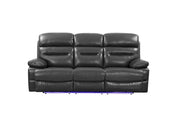 89" X 40" X 41" Gray Power Reclining Sofa