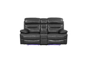 78" X 40" X 41" Gray Power Reclining Console Loveseat