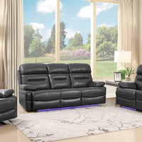 210" X 120" X 123" Gray Power Reclining Sofa Set