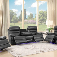 210" X 120" X 123" Gray Power Reclining Sofa Set