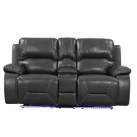 166" X 80" X 80" Gray Power Reclining Sofa Love