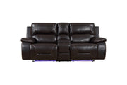 77" X 40" X 40" Brown Power Reclining Console Loveseat