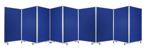 318" x 1" x 71" Blue, Metal, 9 Panel, Screen