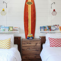 Vintage Look Red Surfboard Wall Art