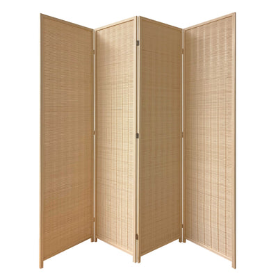 Natural Woven Bamboo 4 Panel Room Divider Screen