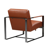 28" X 35" X 31" Camel Leather Accent Chair