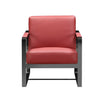 28" X 35" X 31" Red Leather Accent Chair