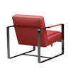 28" X 35" X 31" Red Leather Accent Chair