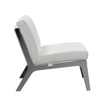 30" X 33" X 31" White Leather Accent Chair