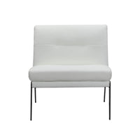 30" X 33" X 31" White Leather Accent Chair