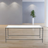 44" X 20.76" X 17.88" Coffee Table in Clear Glass with Black Base