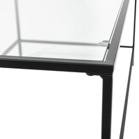 44" X 20.76" X 17.88" Coffee Table in Clear Glass with Black Base