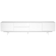 82" White Manufactured And Wood Cabinet Enclosed Storage TV Stand