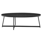 47" Black Manufactured Wood Oval Coffee Table