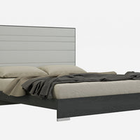 76" X 80" X 54" Grey Stainless Steel King Bed