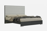 76" X 80" X 54" Grey Stainless Steel King Bed