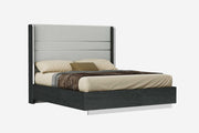 76" X 80" X 60" Gray Stainless Steel King Bed