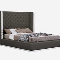 75" X 91" X 60" Dark Grey Queen Bed