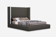 75" X 91" X 60" Dark Grey Queen Bed