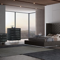 75" X 91" X 60" Dark Grey Queen Bed