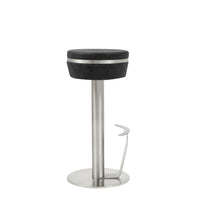 Pedestal Frame Black and Stainless Backless Barstool