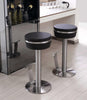 Pedestal Frame Black and Stainless Backless Barstool