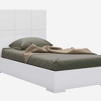 44" X 80" X 48" Gloss White Stainless Steel Twin Bed