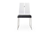 White and Black Faux Leather Metal Dining Chair