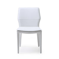 Set of 2 White Faux Leather Dining Chairs