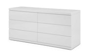 63" X 20" X 30" White Double Dresser