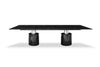 120" X 48" X 30" Black Marble Stainless Steel Dining Table