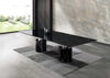 120" X 48" X 30" Black Marble Stainless Steel Dining Table