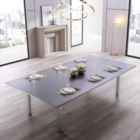 108" X 60" X 30" Dark Gray Ceramic Glass Game Table