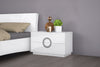 30" High Gloss Modern White Two Drawer Nightstand