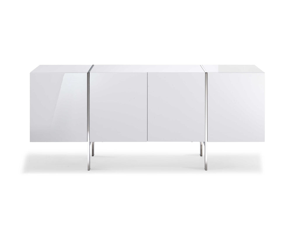 71" X 17" X 30" White Stainless Steel Buffet