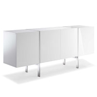 71" X 17" X 30" White Stainless Steel Buffet