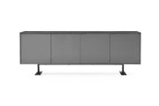 87" X 18" X 31.5" Gray Metal Buffet