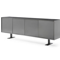 87" X 18" X 31.5" Gray Metal Buffet