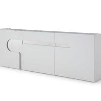 89" X 18" X 30" White Stainless Steel Buffet
