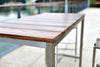 55" X 27" X 42" Teak Wood &amp; Stainless Steel Bar Table