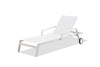 30" X 83" X 12" 20" White Aluminum Chaise