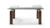 63" X 35" X 30" Walnut Solid Wood Extendable Dining Table