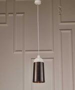 6" X 6" X 12" Silver Aluminum Pendant Lamp