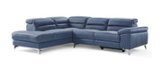 109" X 88" X 31" X 40" Navy Blue Leather Sectional