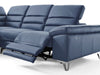 109" X 88" X 31" X 40" Navy Blue Leather Sectional