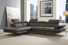 110" X 88" X 29"-37" Dark Gray Leather Sectional