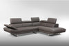 110" X 88" X 29" X 37" Dark Gray Leather Sectional and Chaise