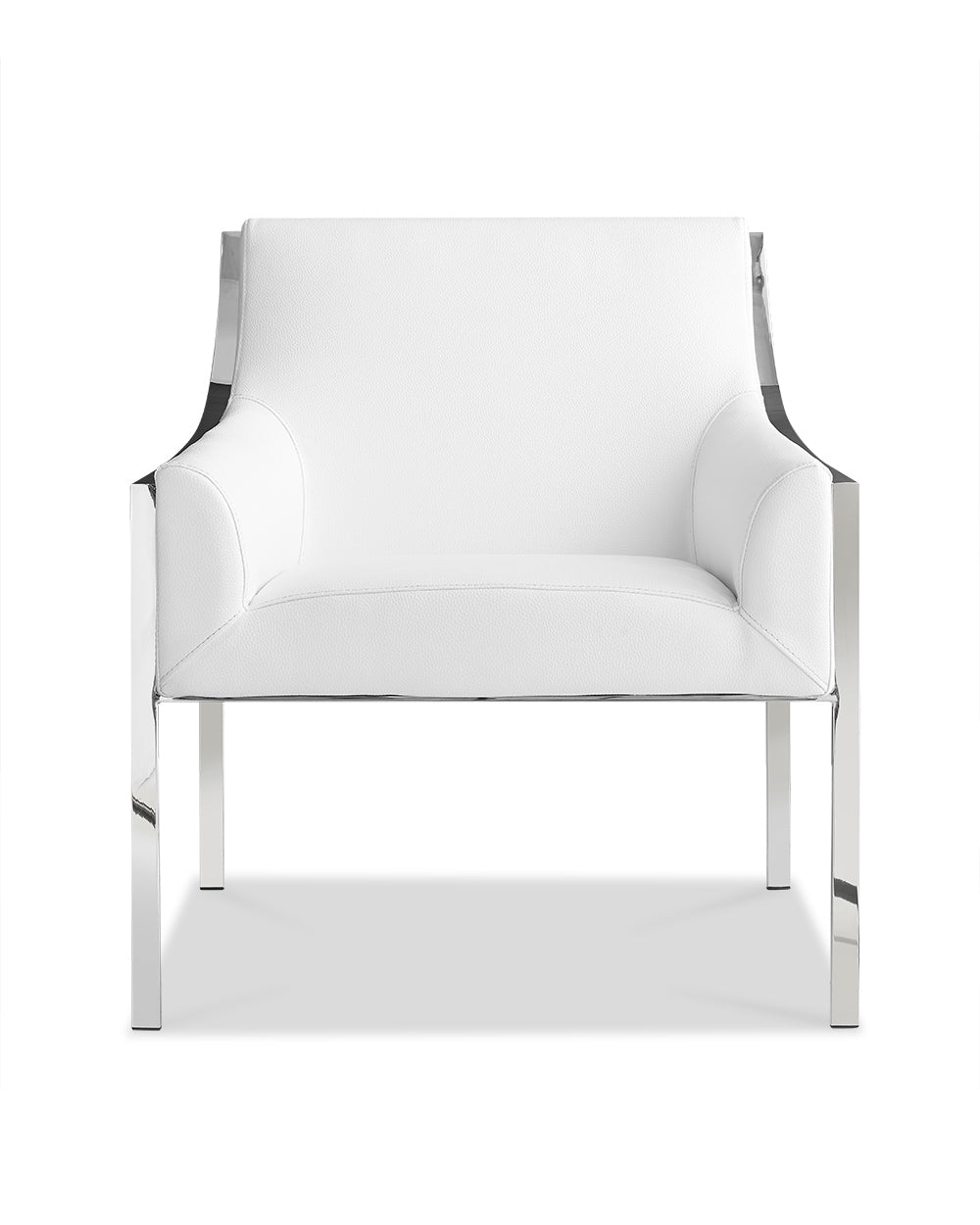 31" X 33" X 30" White Stainless Steel Armed Chair