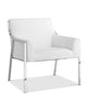 31" X 33" X 30" White Stainless Steel Armed Chair