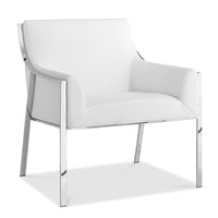 31" X 33" X 30" White Stainless Steel Armed Chair